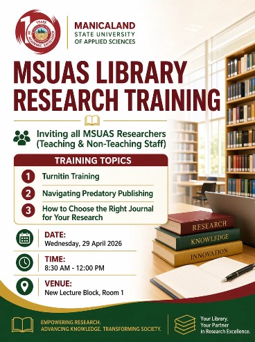 TRAINING ALERT FOR MSUAS RESEARCHERS (Teaching & Non-Teaching Staff)