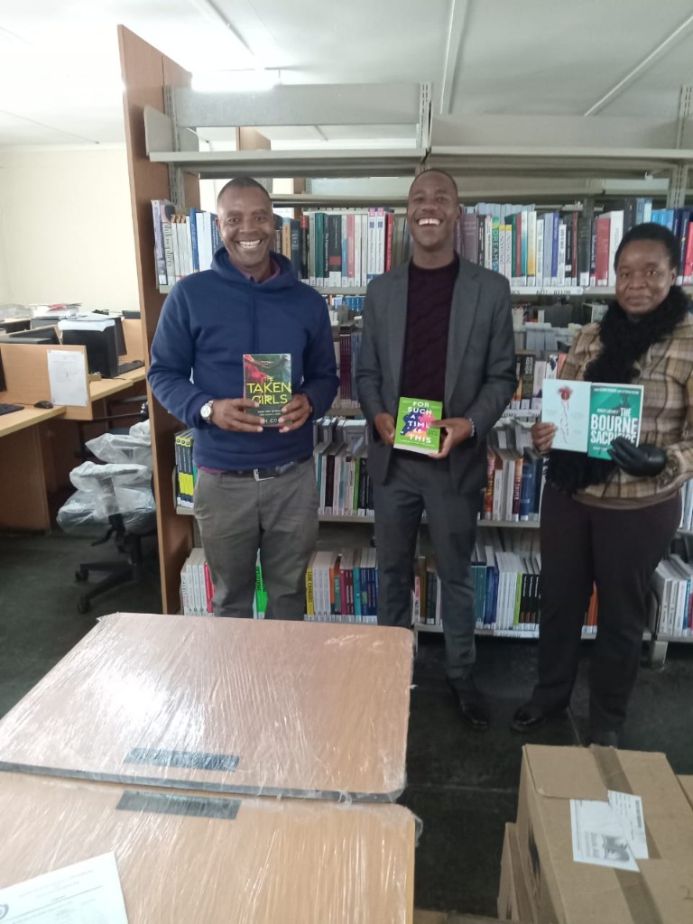 MSUAS Library team with donated novels